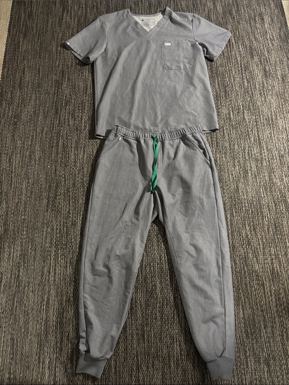 Figs Leon Scrub Top and Tansen Jogger Set Nurse Workwear Graphite Grey
